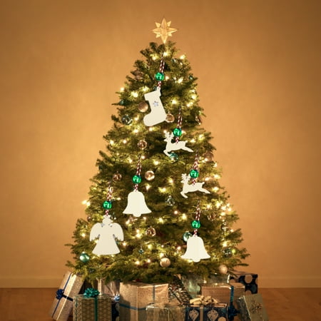 

1 Set Christmas Ornaments Eye-catching Creative Shape Wood Decorative Xmas Themed Hanging Pendant Set for Home Black Woo
