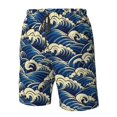 thumbnail image 4 of Logiee Japanese Water Wave Print Mens Swim Trunks Quick Dry Board Shorts,Breathable Hawaii Beach Shorts Swimwear Bathing Suits-3X-Large, 4 of 6