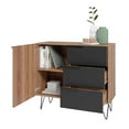 thumbnail image 3 of Manhattan Comfort Beekman 35.43 Dresser with 2 Shelves in Brown and Black, 3 of 5