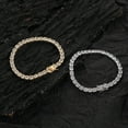 thumbnail image 3 of Sparkling 4*4MM Tennis Bracelets for Women 18K Gold Plated Classic Simulated Diamond Bracelet Square CZ Bracelets for Women Wedding Bridal Prom Jewelry Bracelets, 3 of 5