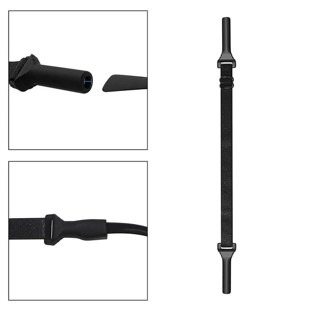 Correa para gafas de sol, cordón para gafas, cordón para gafas, soportes para gafas alrededor del cuello para mujeres, esquí, pesca, deportes de Negro Yinane correa para gafas