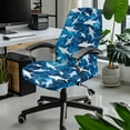 thumbnail image 2 of Renewold Shark Bubble Blue Office Chair Cover for Armrest Chairs Stretch Dog Puppy Footprint Desk Computer Chair Slipcover Removable Non-slip High Back Chair Cover, S, 2 of 7