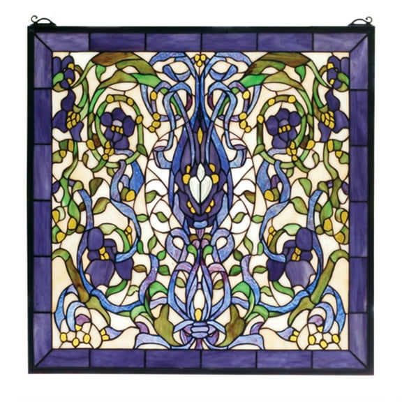 22"W X 22"H Floral Fantasy Stained Glass Window