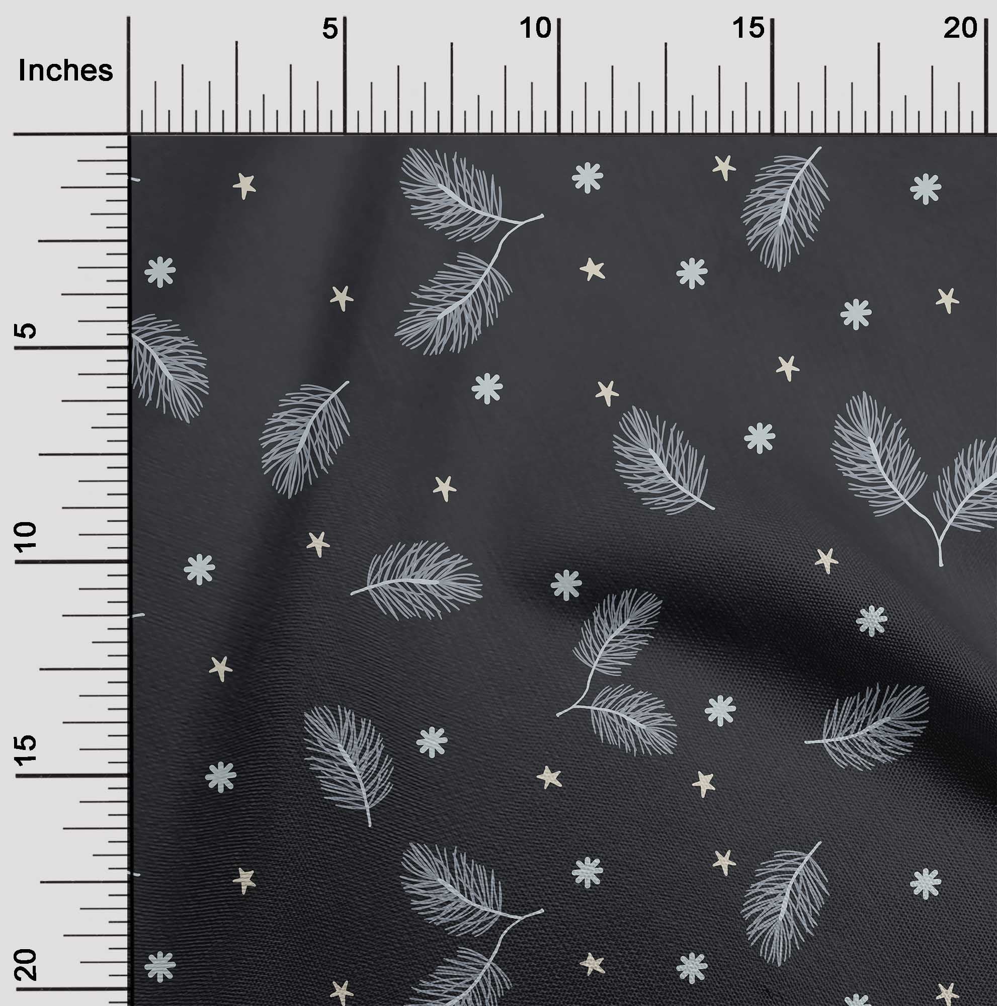 oneOone Georgette Viscose Black Fabric Christmas Feather Sewing Craft Projects Fabric Prints By Yard 42 Inch Wide