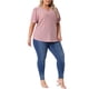 thumbnail image 2 of Blusas de verano de mujer plus size Agnes Orinda, con escote en V, mangas cortas y diseño hueco, talla 1X, color rosa, 2 of 6