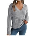 thumbnail image 2 of CaiJunJia Sweaters No Boundaries ,Women Fashion Casual Long Sleeve V-Neck Keeping Warm Outing Sweater, 2 of 6