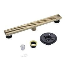 Wowow 24 Inch Shower Linear Drain, 304 Stainless Steel Shower Floor Drain with Grate Removable, Rectangular Floor Drain with Accessories