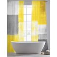 thumbnail image 4 of Oil Painted Yellow Grey Sheer Curtains 84 Inch Length 2 Panels Set, Artwork Geometric Modern Abstract Window Treatment Rod Pocket Curtains Sheers Drapes for Bedroom/Living Room/Kitchen 52"x84"x2, 4 of 7