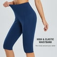 thumbnail image 3 of BALEAF Women's Capri Leggings Knee Length High Waisted Plus Size Yoga Casual Workout Exercise Capris with Pockets Blue XS, 3 of 7