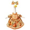 thumbnail image 4 of Fall Porch Goose Outfit Pumpkin Dress Goose Costume for Outdoor Lawn Decor | for 23" Lawn Plastic/Cement Statue, with Basket, Courtyard Garden Patio Yard Decoration, 4 of 6