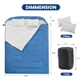thumbnail image 6 of Sweetcrispy Double Sleeping Bag 2 Person Queen Size All Season Waterproof Camping Hiking Backpacking, Blue, 6 of 9