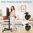 thumbnail image 6 of RTVR Rolling TV Cart Stand on Wheels for 32 to 75 inch Flat Curved Screens, Portable Mobile TV Stand with Shelf, Black, 6 of 8