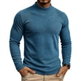 thumbnail image 2 of FRSASU Men's Turtleneck Sweater Long Sleeve Casual Ribbed Knitted High Neck Fall Winter Pullover Sweaters Blue, 2 of 7