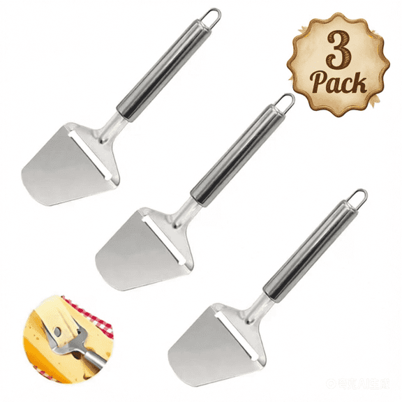 3PCS Stainless Steel Cheese Slicer, Non-Stick Handheld Kitchen Cutter