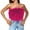 Hot Pink, variant on RYRJJ Women's Sexy Crop Tops Faux Fur Feather Strapless Tube Top Bandeau Sleeveless Camisole Tank Tops for Party Clubwear(Brown,L)
