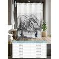 thumbnail image 6 of No Hook Cloth Fabric Shower Curtain with Snap in Liner, Dinosaurs Boy Waterproof Shower Curtains Set with See Through Top Window, Gray Funny Cartoon Forest Animals Bath Curtains Shower 36"x72", 6 of 6