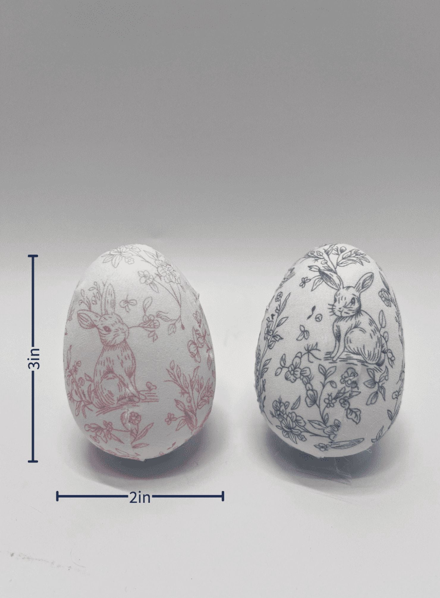 Fabric Floral Easter Egg Decorations, Pink and Blue, 6 Count, by My Texas House