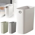 thumbnail image 2 of Eguiwyn Slim Small Trash Can, Plastic Wastebasket for Bathroom Bedroom Kitchen Office Living Room, White, 2 of 9
