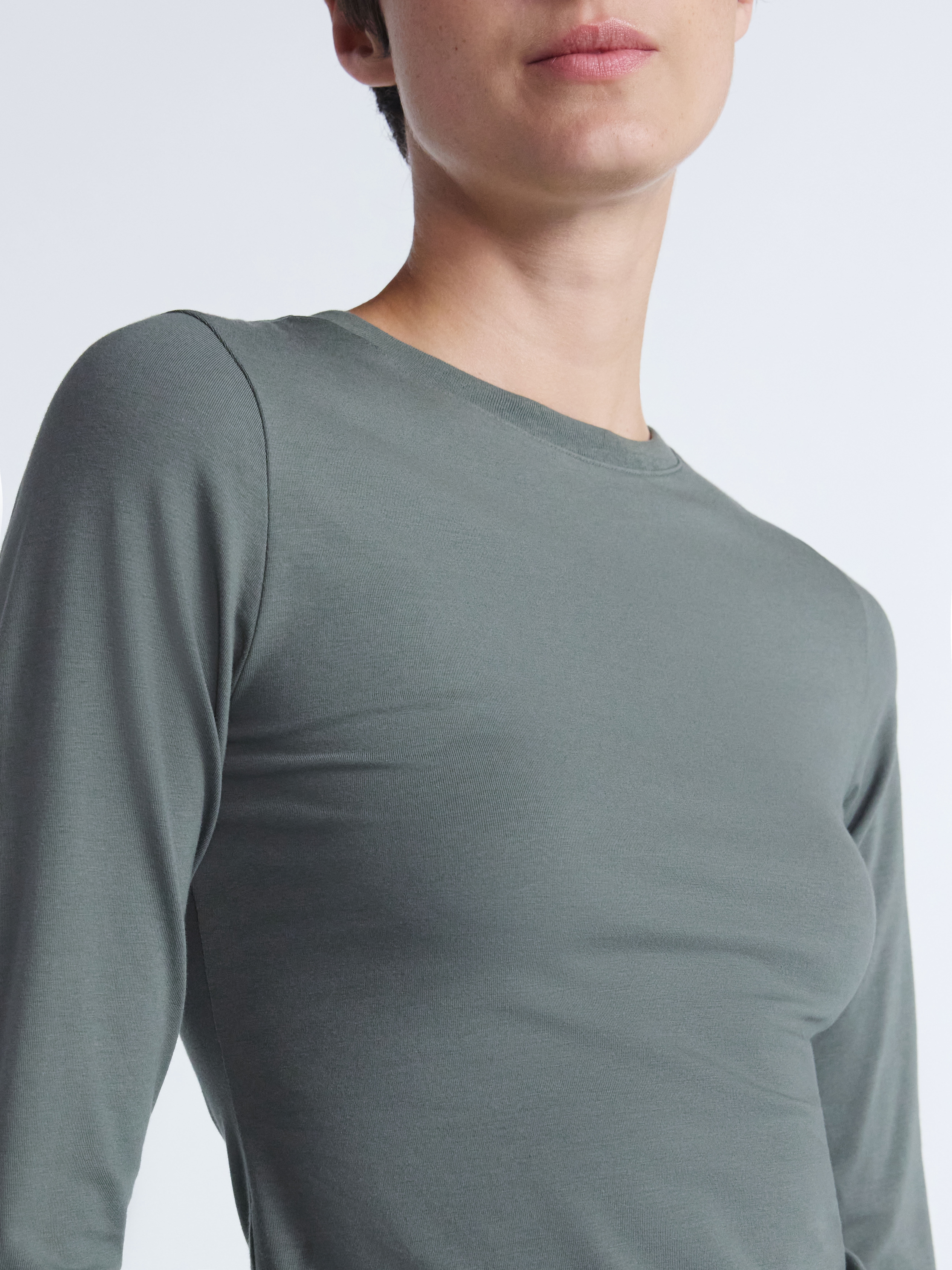 Scoop Women’s Stretch Cotton Blend Crewneck Tee with Long Sleeves, Sizes XS-XXL