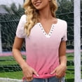 thumbnail image 5 of Cloaraye V Neck T Shirts for Women Summer Tops Short Sleeve Shirts Casual Loose Floral Printed Boho Tops, Gifts for Women, 5 of 5
