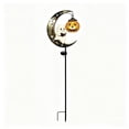 thumbnail image 2 of DAMAI Solar Halloween Ghost & Pumpkin Moon Garden Stake Light,Metal Crescent Frame With Reading Ghost Figurine with Hanging Pumpkin Lantern, Decoration for Lawn Patio Yard Garden Outdoor, 2 of 9