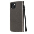 thumbnail image 6 of For iPhone 12 Mini Case, Mantto PU Leather Cover with Cat Patterned Embossed Cute Painted Flip Wallet Card Case, With Kickstand Hand Strap Magnetic Closure Case For iPhone 12 Mini, Gray, 6 of 9