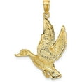 thumbnail image 3 of Solid 10K Yellow Gold Flying Mallard Duck Charm - 35.8mm, 3 of 6