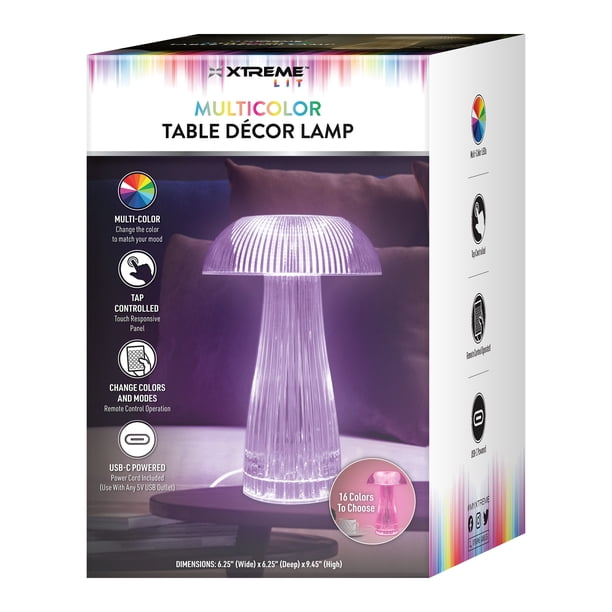 Xtreme Lit Neon Multi-Color Mushroom LED Touch Lamp for Bedroom