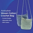 thumbnail image 2 of SAGEFINDS Crochet Crossbody Bag, Women's Shoulder Purse with Adustable Strap, 100% Cotton - Sage, 2 of 6