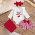 thumbnail image 2 of BOBOGOJP Baby Girl Christmas Outfits Cute Letter Romper Ruffle Plaid Skirt Dress Christmas Outfit Clothes Set Red for Size 0-3 Months, 2 of 9