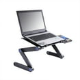thumbnail image 2 of UTEN Adjustable Laptop Stand, Metal Folding Tray Table with Fan Hole, Bed Lap Workstation Desk, Black, 2 of 10