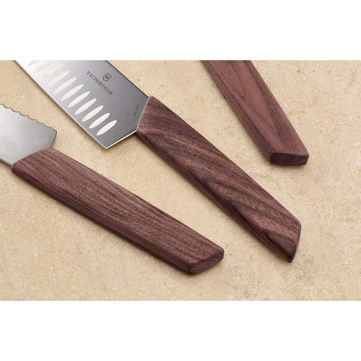 Victorinox 6.9050.17KG Modern Santoku Knife, 7", Walnut Wood