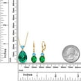 thumbnail image 2 of Gem Stone King 18K Yellow Gold Plated Silver Green Nano Emerald and Swiss Blue Topaz Pendant Earrings Jewelry Set for Women (14.99 Cttw, Pear Shape 18X13MM, with 18 inch Chain), 2 of 3