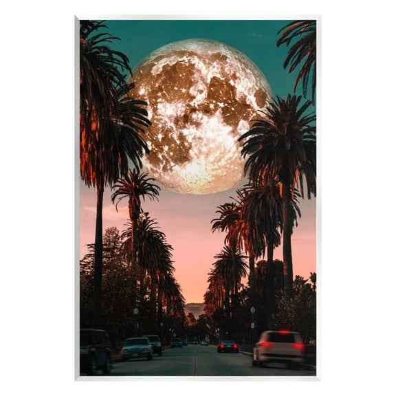 Stupell Industries Tropical Moon Sunset Botanical & Floral Painting Unframed Art Print Wall Art, 13 x 19