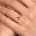 thumbnail image 4 of Gem Stone King 14K Yellow Gold Pink Mystic Topaz and Lab Grown Diamond Engagement Ring for Women | 1.66 Cttw | Round 6MM | Gemstone November Birthstone | Size 8, 4 of 6