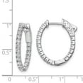 thumbnail image 2 of FJC Finejewelers 925 Sterling Silver Rhodium Plated CZ In and Out Oval Hoop Earrings 23 x 18 mm, 2 of 6