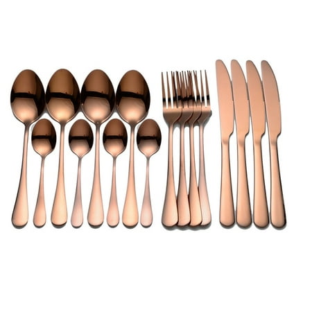 

UMMH Cutlery Set Forks Knives Spoons Stainless Steel Cutlery Tableware Set Golden Dinner Set Complete Dinnerware Gold Spoon New