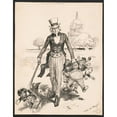 thumbnail image 2 of William Allen Rogers 20x24 Gold Ornate Framed and Double Matted Museum Art Print Titled - Now for a Round-Up (1918), 2 of 4