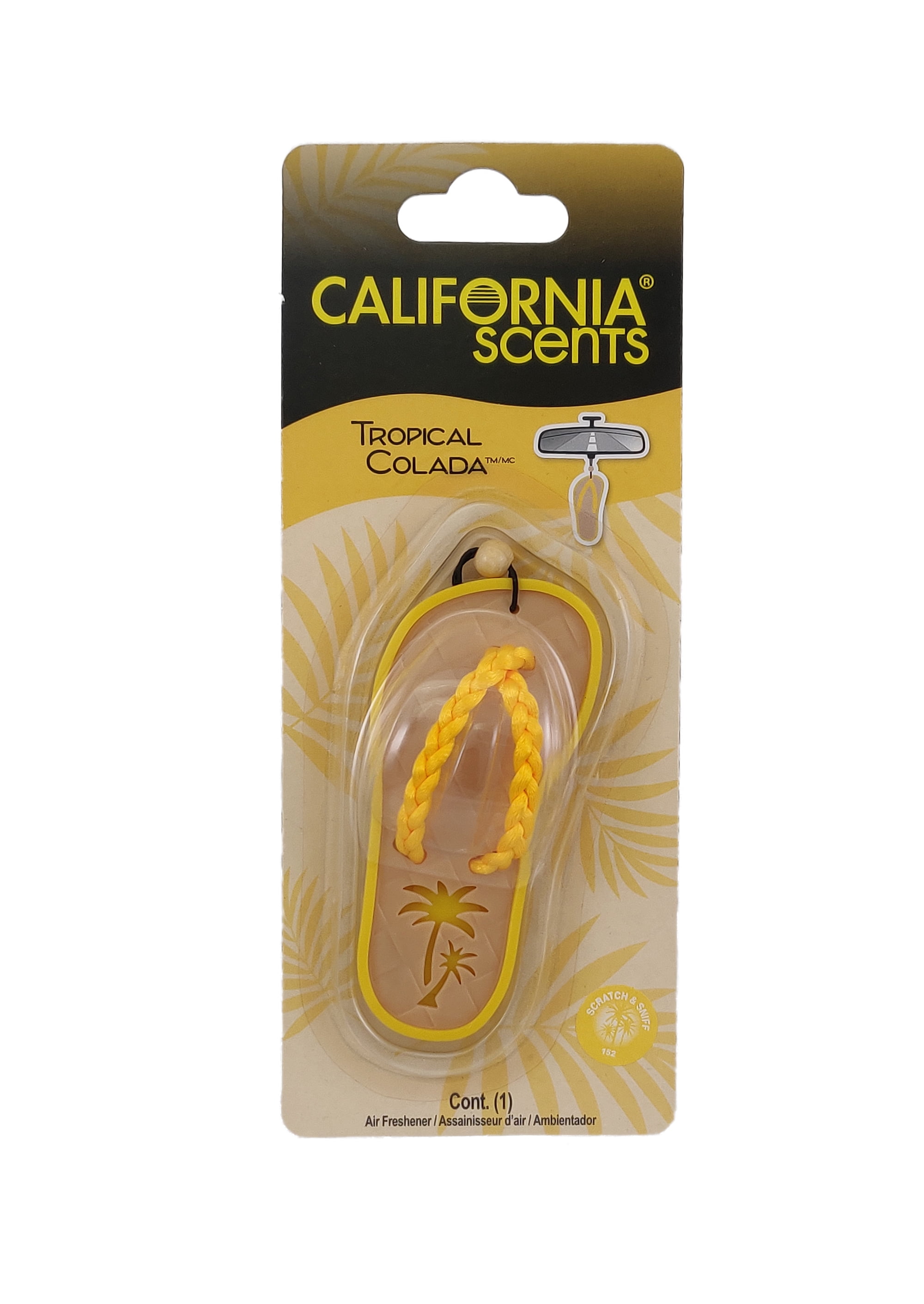 California Scents Scented Sandal Hanging Air Freshener, Tropical Colada