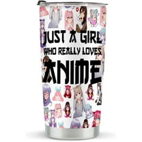Anime Fans Tumbler, Stainless Steel Tumblers 20oz, Anime Lover Gifts for Women Girls Friends Sister, Birthday Christmas Gift for Her, Just A Girl Who Really Loves Anime