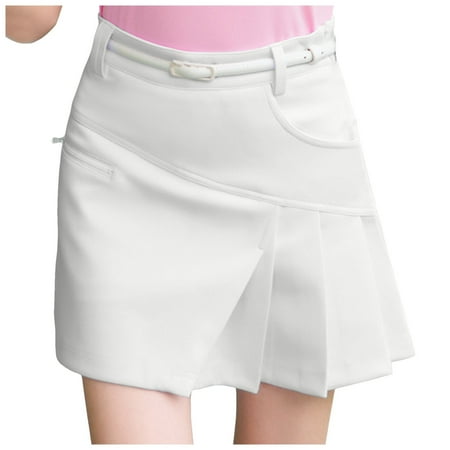 Fsqjgq Ballet Skirt Business Casual Skirts for Women Midi Skirt Blue Jean Skirts for Women Golf Skirt Dress with Panties Spring Summer Fall A Line High Waisted Pleated Skirt Pocket Skater Skirts XL