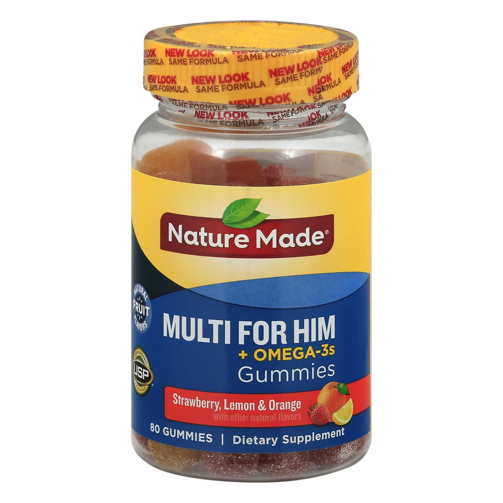 Nature Made Multi for Him + Omega3s, Gummies, Strawberry, Lemon