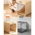 thumbnail image 2 of Furnibear Modern Dog Crate Furniture with Charging Station, Multifunctional Side End Table Indoor Kennel with Hidden Door for Small and Medium Dogs Breeds up to 55lb,Oak, 2 of 9