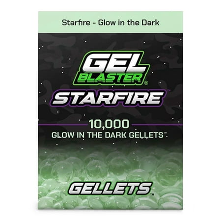 Gel Blaster Starfire Gellets Water Bead Ammo, Non-Toxic, 10k Count, Glow-in-the-Dark