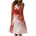 thumbnail image 2 of Viikei Womens Plus Size Clearance Dresses,Summer Dresses for Juniors,Women's Summer Casual Loose Sleevless Crew Neck Dress Red S, 2 of 5