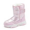 thumbnail image 2 of Miluxas Boys Girls Snow Boots Cold Weather Waterproof Non Slip Outdoor Warm Winter Shoes Pink 11 M(28), 2 of 9