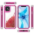 thumbnail image 6 of CoverON Apple iPhone 12 Case / iPhone 12 Pro Case (6.1"), Liquid Glitter Military Grade Heavy Duty Full Body Clear Bling Quicksand Phone Cover, Hot Pink, 6 of 8