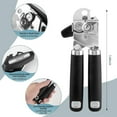 thumbnail image 2 of Can Opener Manual, Heavy Duty Handheld with Soft Touch Handle, Sharp Blade Smooth Edge, Multifunctional Bottle Opener, Black, 2 of 4