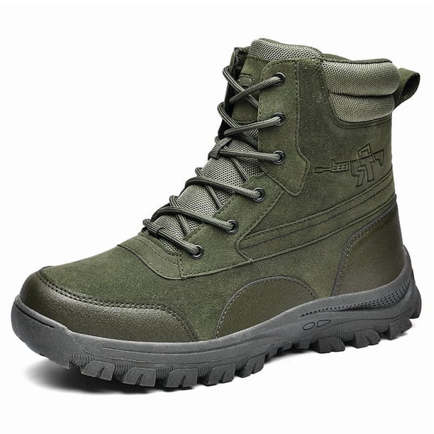 Botas tácticas militares de trabajo para hombre, con cremallera lateral, ligeras, de combate, para exteriores, duraderas y de desierto