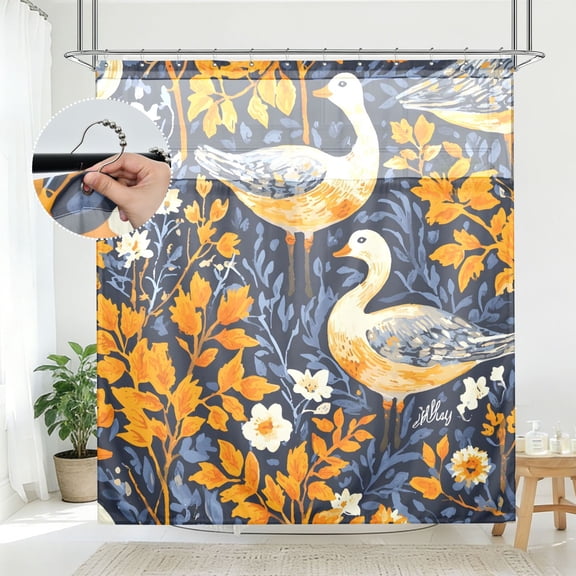 BZSMCE Midjourney_fffy1_71020_flat_illustrations_with_simple_details_and_lines_hi_7485815d-529d-4122-9a4e-5 Pattern Bathroom Shower Curtain Set with Hooks Waterproof Double Layer Fabric 72×78 Inch